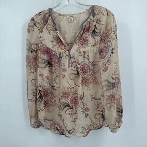 Sundance Womens Silk Tom‎ Size M Beaded Floral Sheer Boho Riche Hippie Fairy